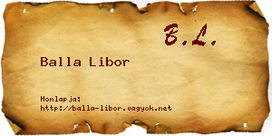 Balla Libor névjegykártya